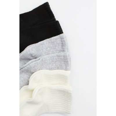Bistyle Basic Penye Düz Soket Çorap, Ekru, Gri, Siyah, 6'lı
