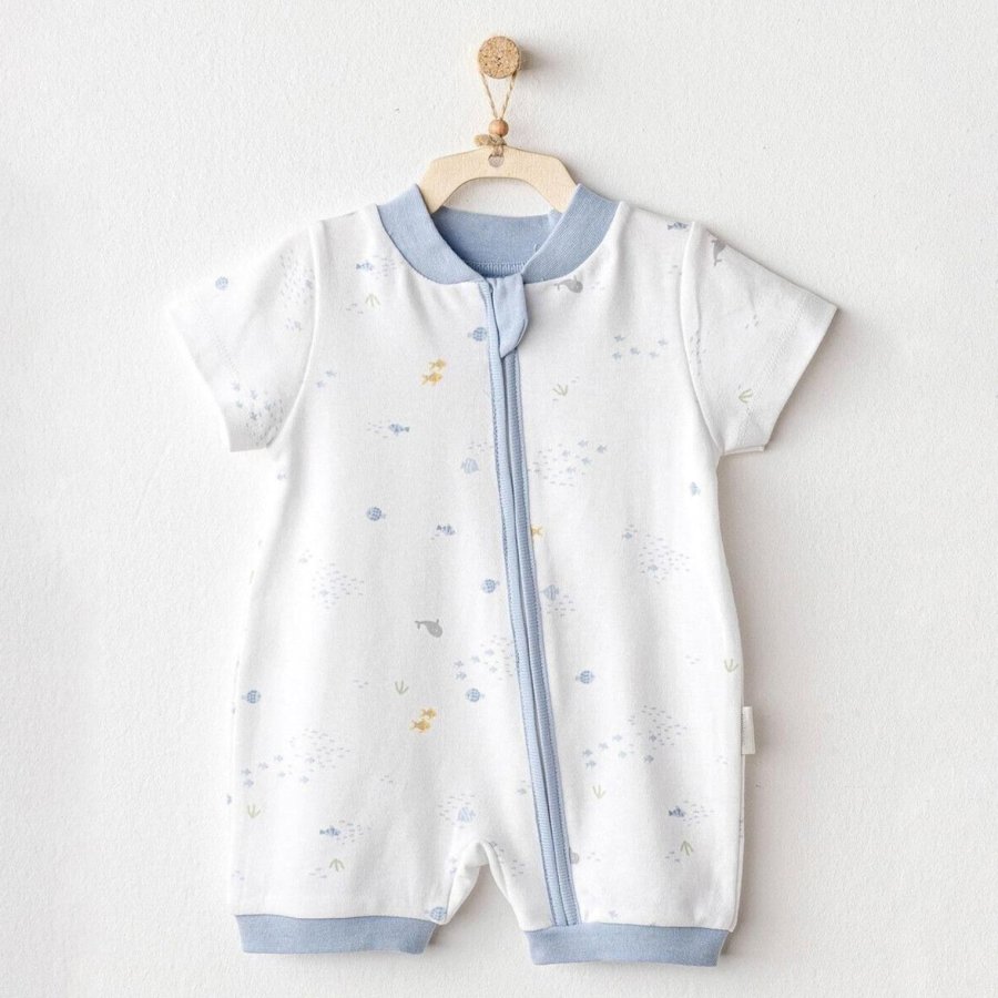 Andywawa AC25605 Ocean İs My Happy Place Bebek Tulum White