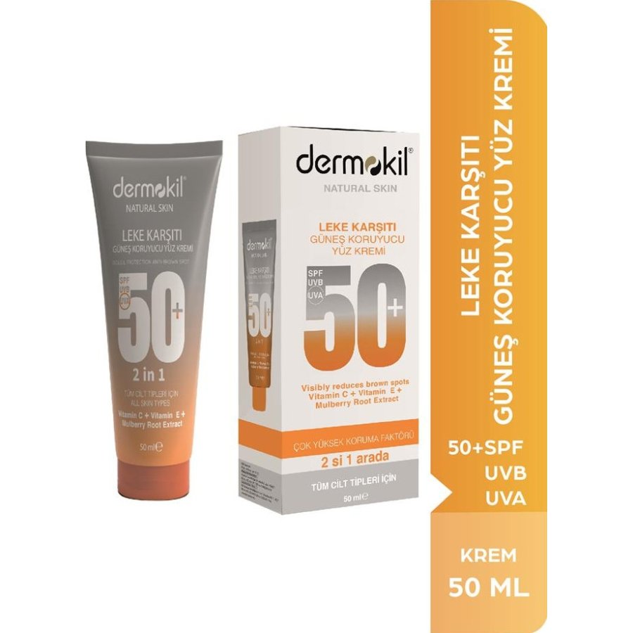 Dermokil Leke Karşıtı Güneş Koruyucu Yüz Kremi, SPF 50, 50 ml