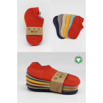 Bistyle Colors Penye Sneakers Soket Çorap, Kiremit, 6'lı