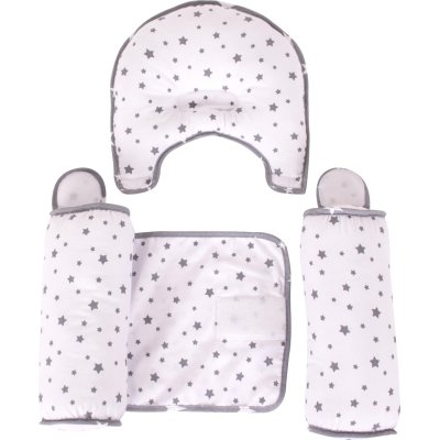 Sevi Bebe Kafa Şekillendirici Yastık ve Yan Yatış Yastığı, Gri, Yıldız