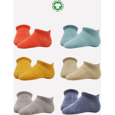 Bistyle Colors Penye Sneakers Soket Çorap, Kiremit, 6'lı