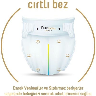 Sleepy Pure Baby Organik Bebek Bezi, 6 Beden, 32 Adet