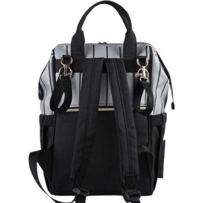 M&Y Go Dijital Anne Bebek Bakım Sırt Çantası, Siyah, Gri, Çizgili