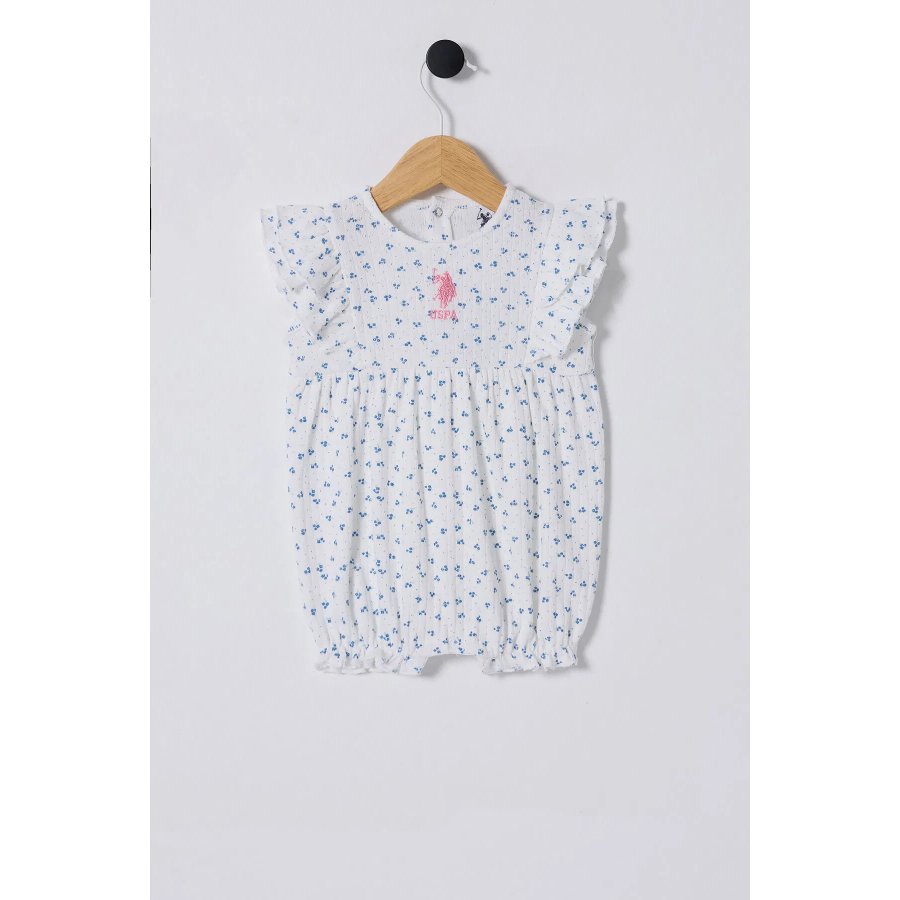 U.S Polo Bebek Tulum USB2434 Beyaz-Mavi