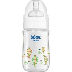 Wee Baby Klasik Plus Geniş Ağızlı Isıya Dayanıklı Cam Biberon, 180 ml
