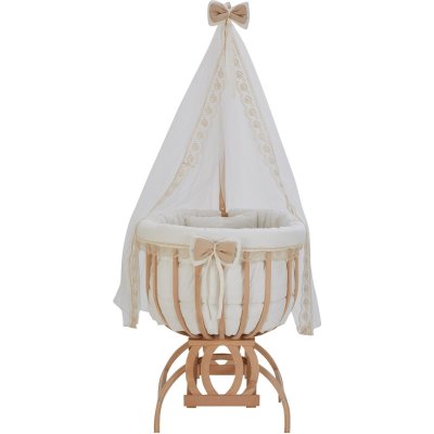 Baby Tech Saraylı Naturel Sepet Beşik, Kahve