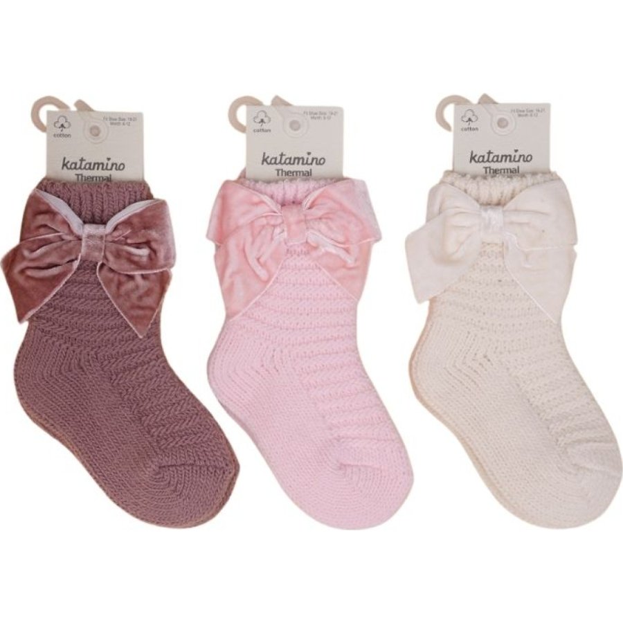 Katamino Gülden Aksesuarlı Kız Bebek Havlu Soket Çorap 450907 Asorti