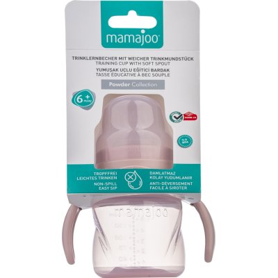 Mamajoo Kulplu Eğitici Bardak 160 ml & Anti Kolik Bardak Ucu, Powder Pink