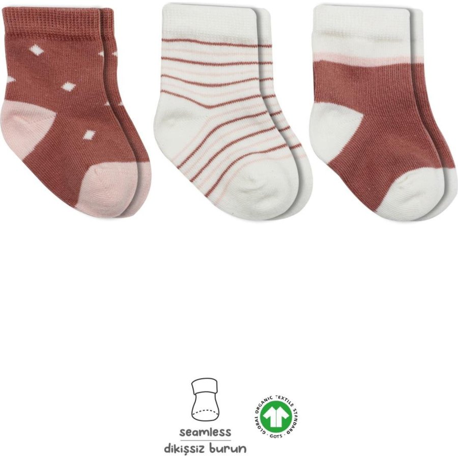 Bistyle 3'Lü Penye Kız Soket Çorap 10112 Pudra