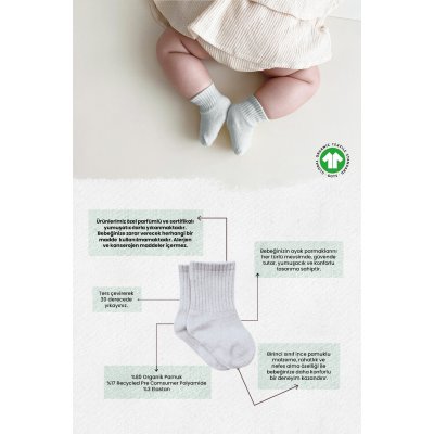 Bistyle Basic Penye Düz Soket Çorap, Ekru, Gri, Siyah, 6'lı