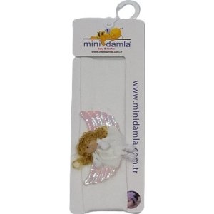 Albimini Minidamla Melek Aksesuarlı Saç Bandı, Ekru