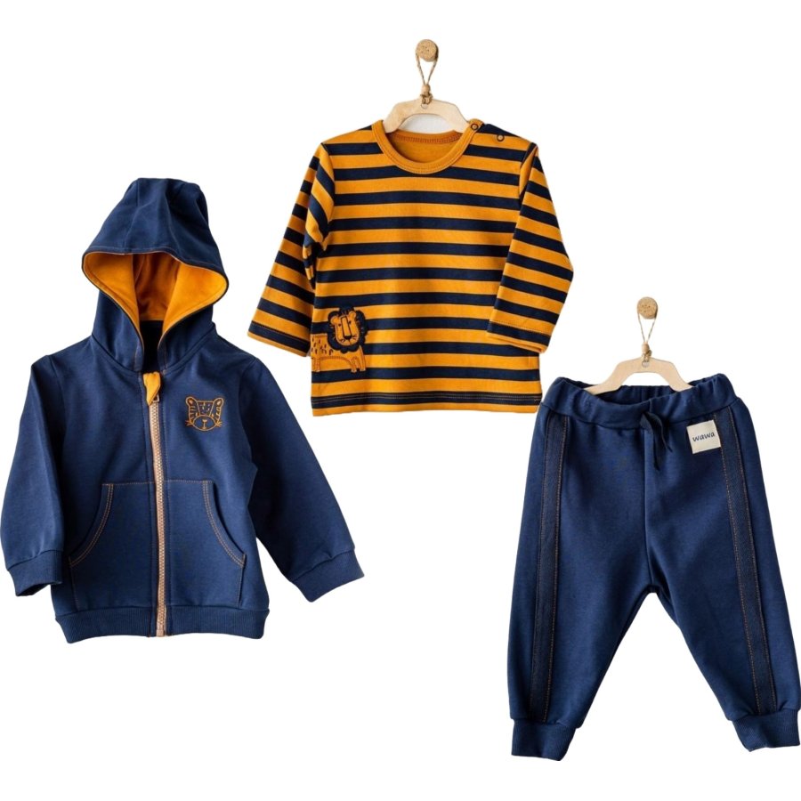 Andywawa Lion 3'lü Bebek Takım, Lacivert, Hardal