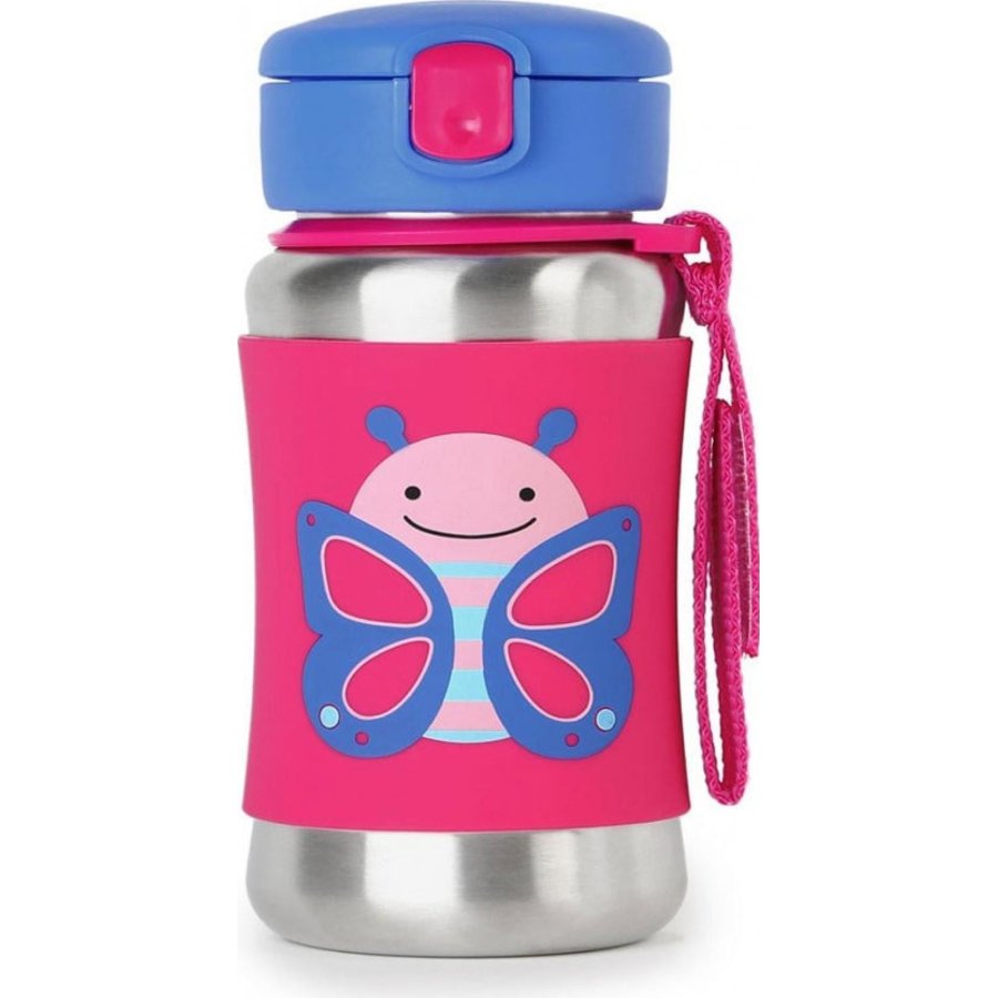 Skip Hop Pipetli Paslanmaz Çelik Suluk, 350 ml, Kelebek