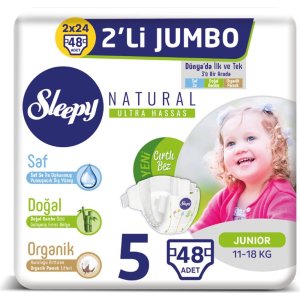 Sleepy Natural Bebek Bezi, 5 Numara, 48 Adet