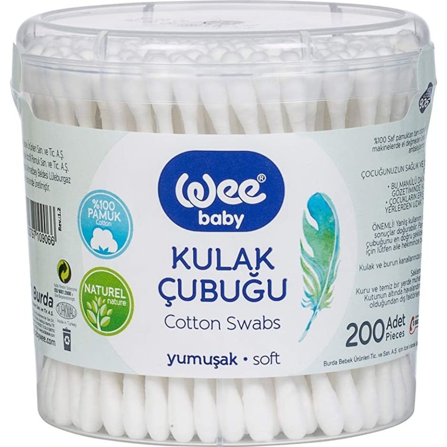 Wee Baby Kulak Temizleme Çubuğu, 200 Adet