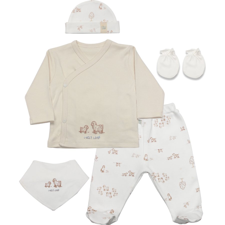 Bistyle Curly Lamb 5'Li Hastane Çıkışı 12106 Bej Mavi Ekru