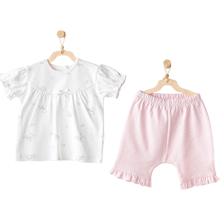 Andywawa AC25631 Cuddly Bunny Bear 2'Li Bebe Takım Pink