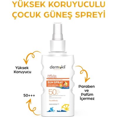 Dermokil Kids Yüksek Koruyucu Çocuk Güneş Spreyi, SPF 50, 200 ml