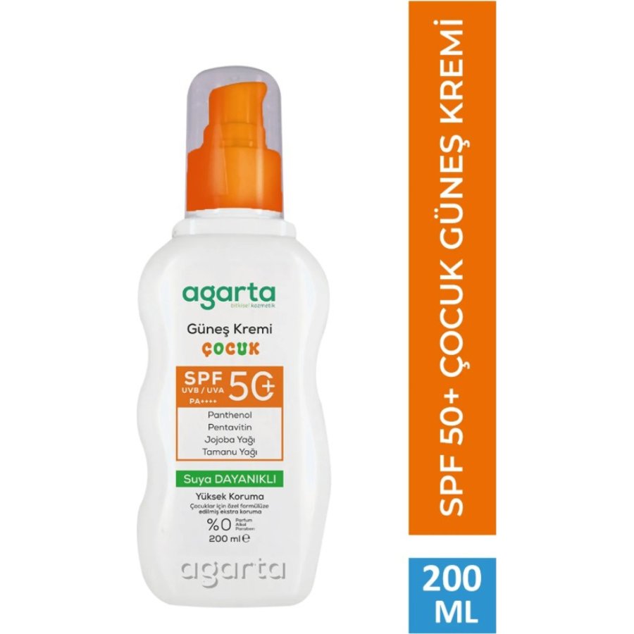 Agarta Doğal Güneş Kremi Çocuk 50 SPF 200 ml