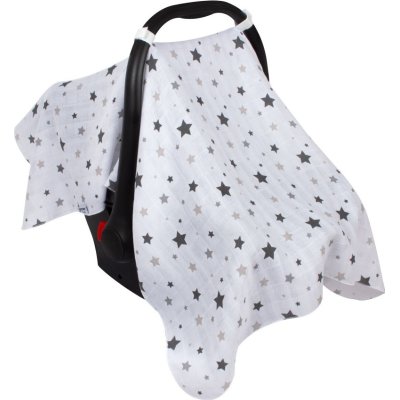 Sevi Bebe Müslin Puset ve Ana Kucağı Örtüsü, Gri, Yıldız Yağmuru