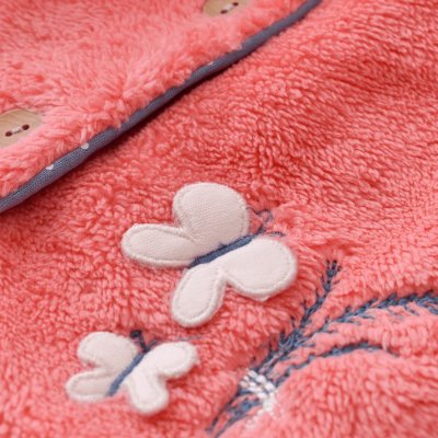 Bibaby Biorganic Wild Flowers Welsoft Hırka, Mercan