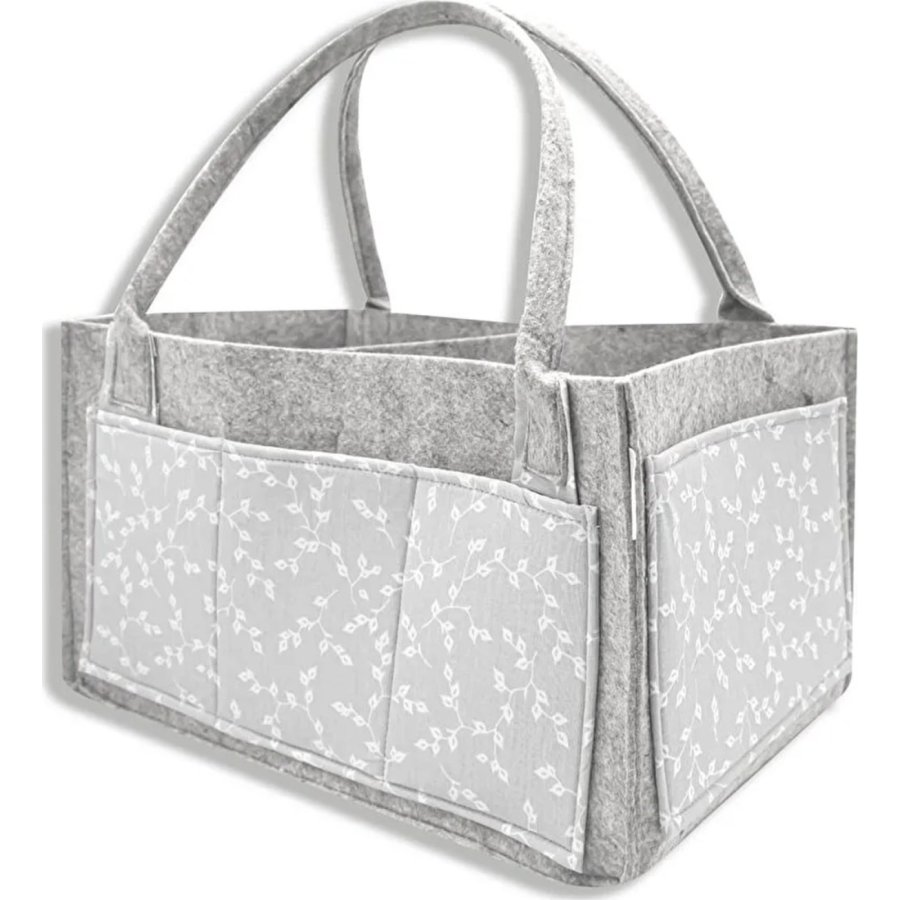 BabyJem Keçe Anne Bebek Bakım Çantası 772 Gri Çiçek