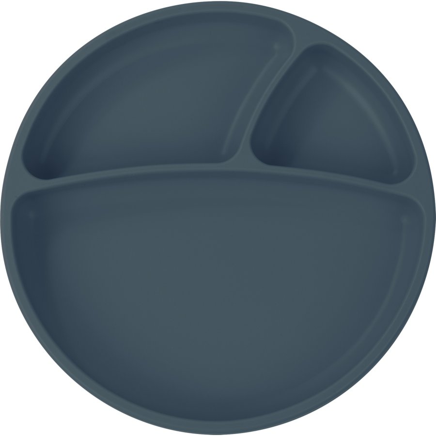 OiOi Porsiyon Vakum Tabanlı Silikon Tabak Deep Blue