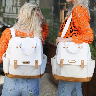 M&Y Holifera Deri Anne Bebek Bakım Çantası, Krem