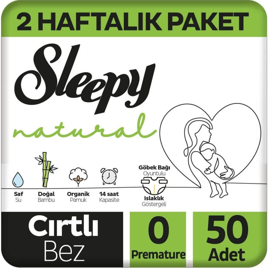 Sleepy Natural Premature Bebek Bezi, 0 Numara, 50 Adet