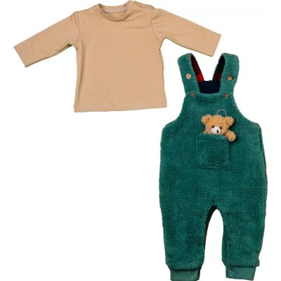 Andywawa  New Year Bebek Salopet Takım, Bej, Yeşil