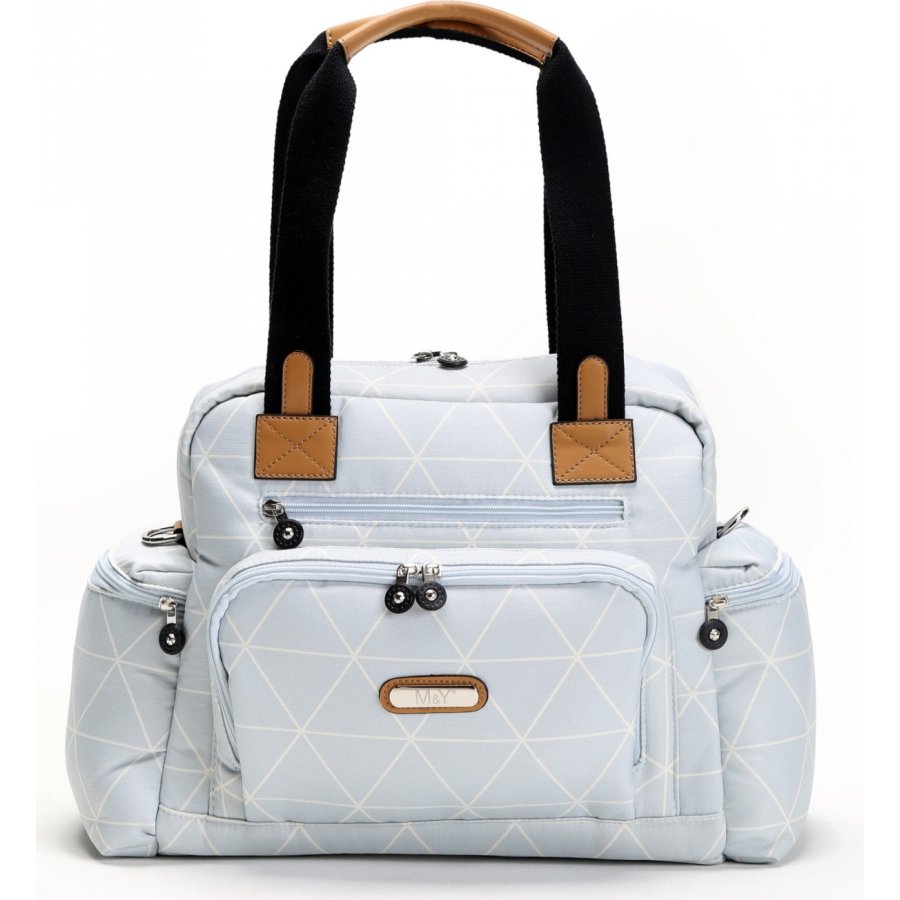 M&Y Prisma Digital Anne Bebek Bakım Çantası, Gri, Mavi