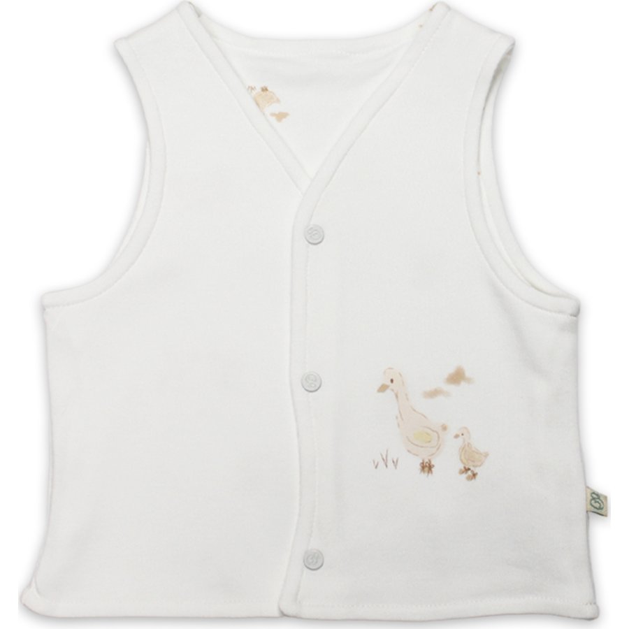 Bistyle Yelek Çift Taraflı Welcome Baby Duck 18104 Sarı-Ekru