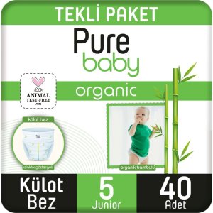Sleepy Pure Baby Organik Külot Bez, 5 Beden, 40 Adet