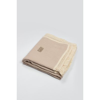 Bistyle Organik Müslin 80x90 Fistolu Battaniye 70112 Bej