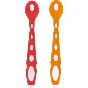 BabyJem Silikon Mama Kaşığı, Turuncu Kırmızı