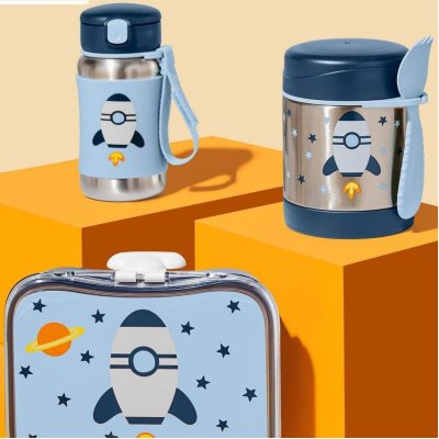 Skip Hop Pipetli Paslanmaz Çelik Suluk, 350 ml, Roket