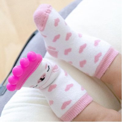 Babyjem Diş Kaşıyıcılı Havlu Bebek Çorabı, 6-12 Ay, Pembe