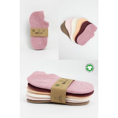 Bistyle Colors Penye Sneakers Soket Çorap, Gül Kurusu, 6'lı