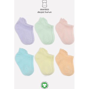 Bistyle Colors Penye Sneakers Soket Çorap, Pastel, 6'lı