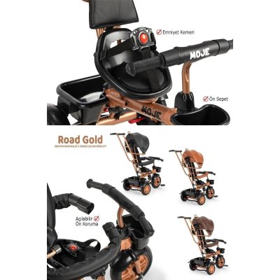 Moje Road Gold 3 Tekerli Kontrollü Bisiklet, Siyah