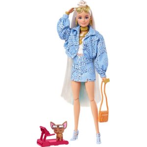 Barbie Extra Bebek ve Aksesuarları, Mavi Takımlı