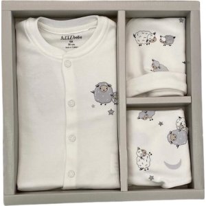 Aziz Bebe 5'li Hastane Çıkış Seti, Ekru