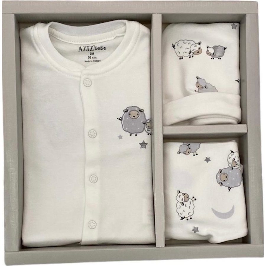 Aziz Bebe 5'li Hastane Çıkış Seti, Ekru