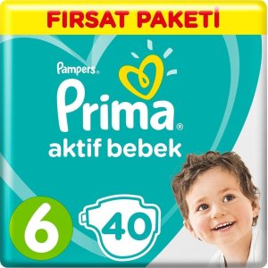 Prima Aktif Bebek Bezi, 6 Beden, 40 Adet