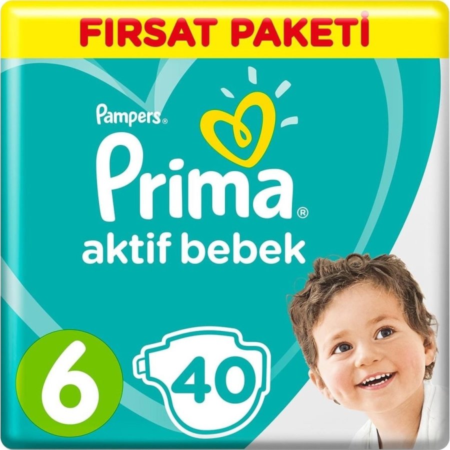 Prima Aktif Bebek Bezi, 6 Beden, 40 Adet