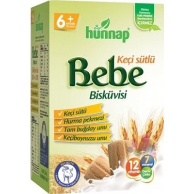 Hünnap Keçi Sütlü Vitaminli Bebek Bisküvisi, 400 g