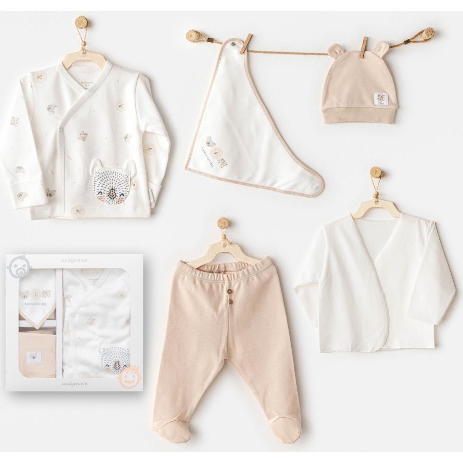 Andywawa AC25850 Happy Animals 5'Li Hastane Çıkışı Ekru