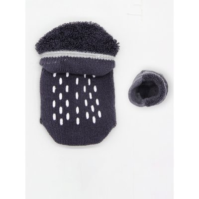 Bistyle 2'Li Altı Havlu Sneakers Kaymaz Çorap 20501 Gri-Antrasit