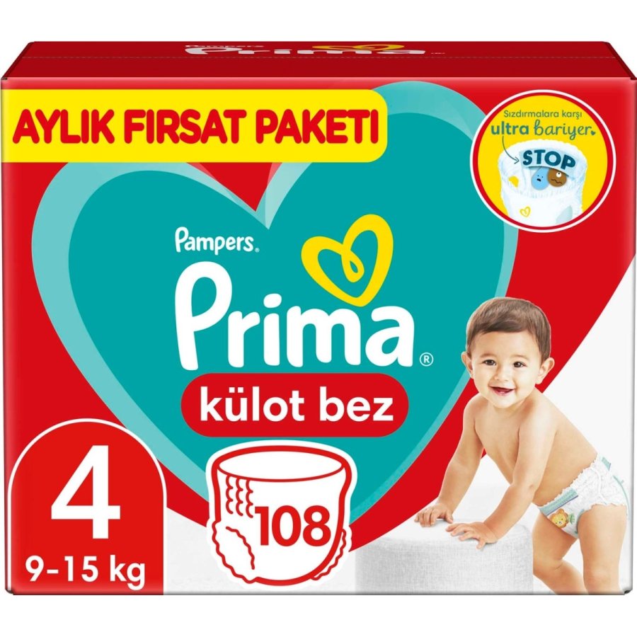 Prima Külot Bebek Bezi, 4 Beden, 108 Adet